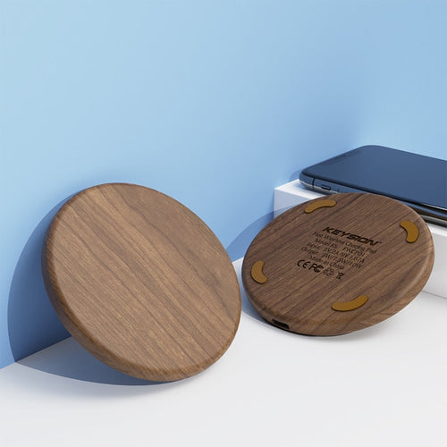 10W Qi Fast Wireless Charger for Wooden Wireless Charging Pad