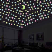 Load image into Gallery viewer, Wall Stickers 100pcs 3cm 3D Stars Glow In The Dark Luminous On Wall